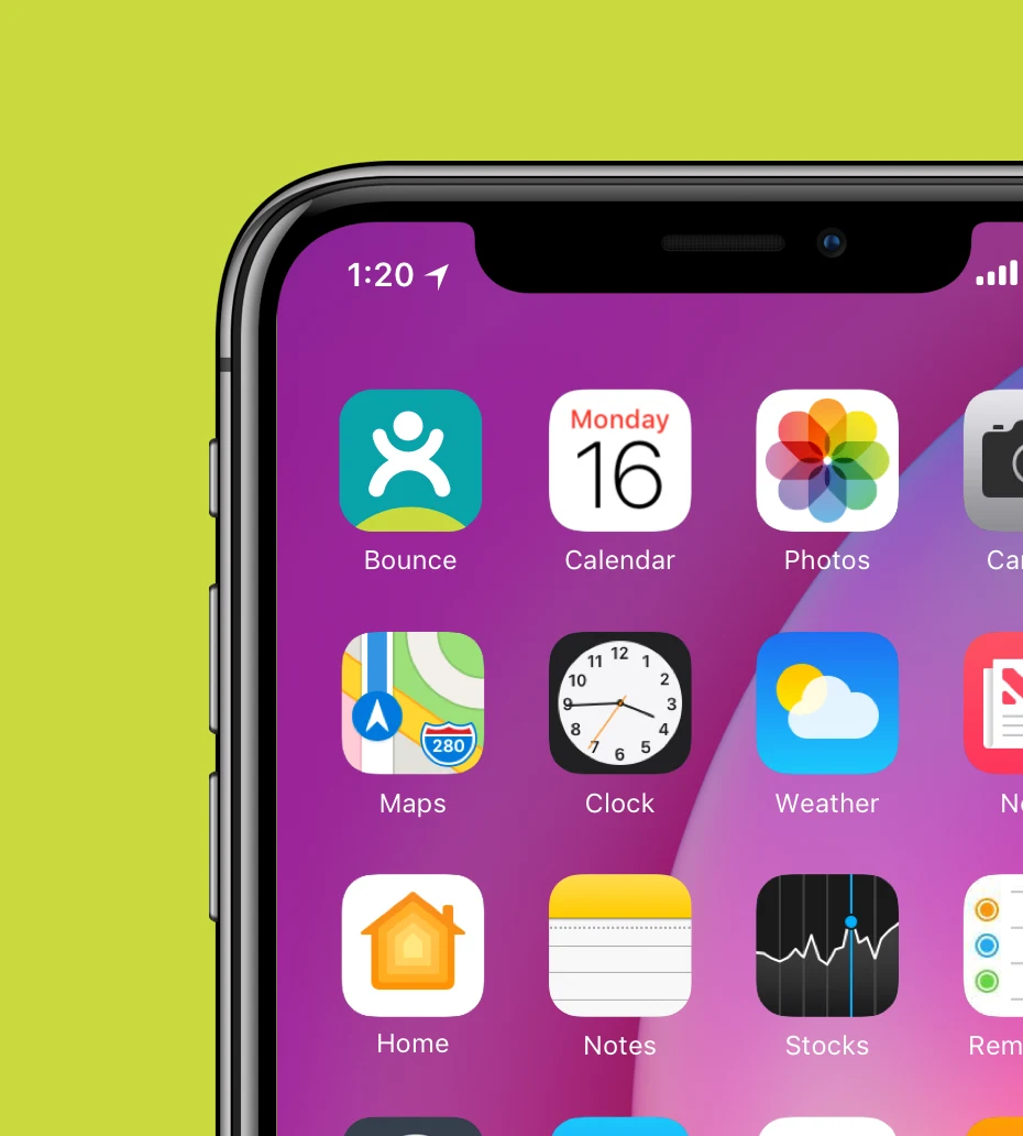 Bounce app icon on the iOS home screen