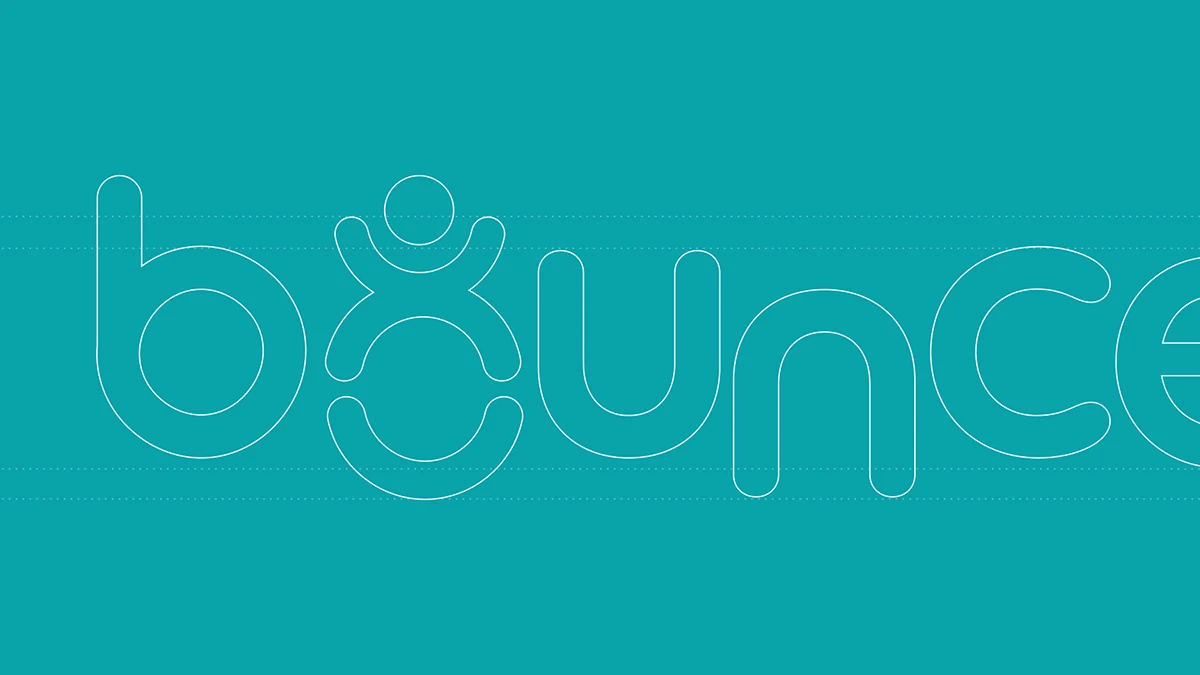 Logo construction — outline showing the geometry and proportions of the mark