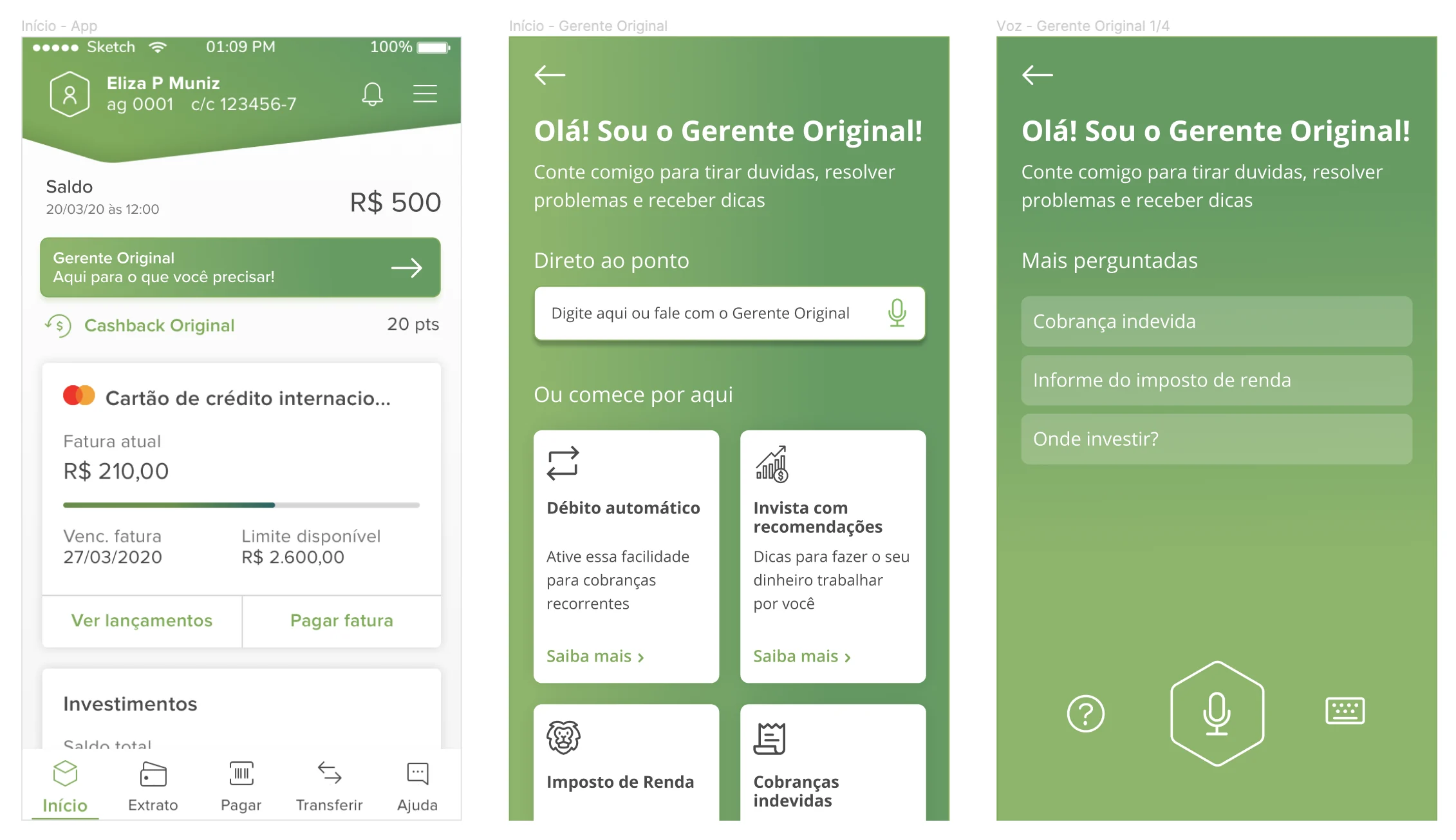 Gerente Original — app screen
