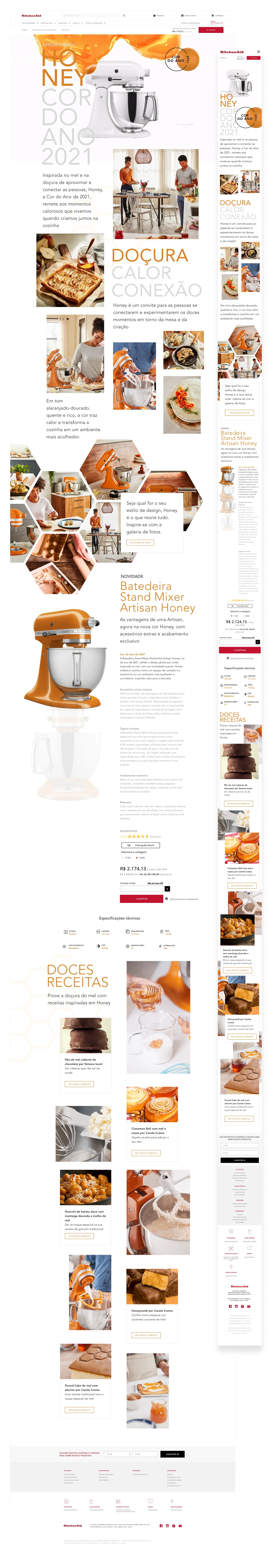 Final landing page design, full scroll