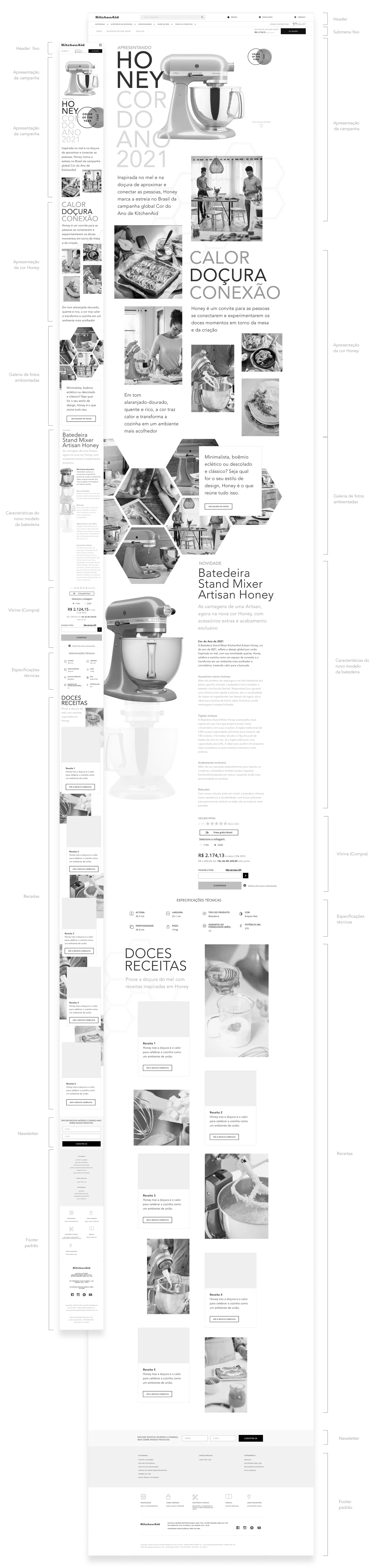 Landing page wireframes