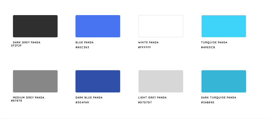 Colour system — dark grey, green, white, turquoise